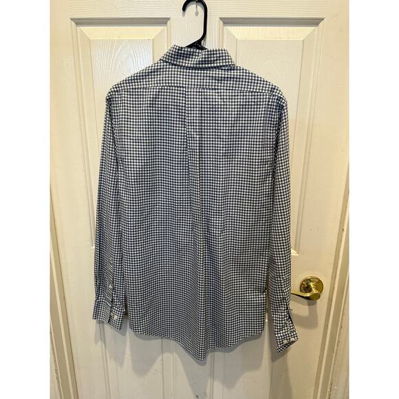 Brooks Brothers Blue White Checked Print Collar Button Down Shirt Size Medium - Picture 4 of 4